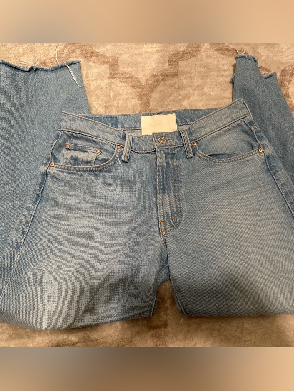 MOTHER Light Blue Straight-Leg Jeans - Picture 3 of 6
